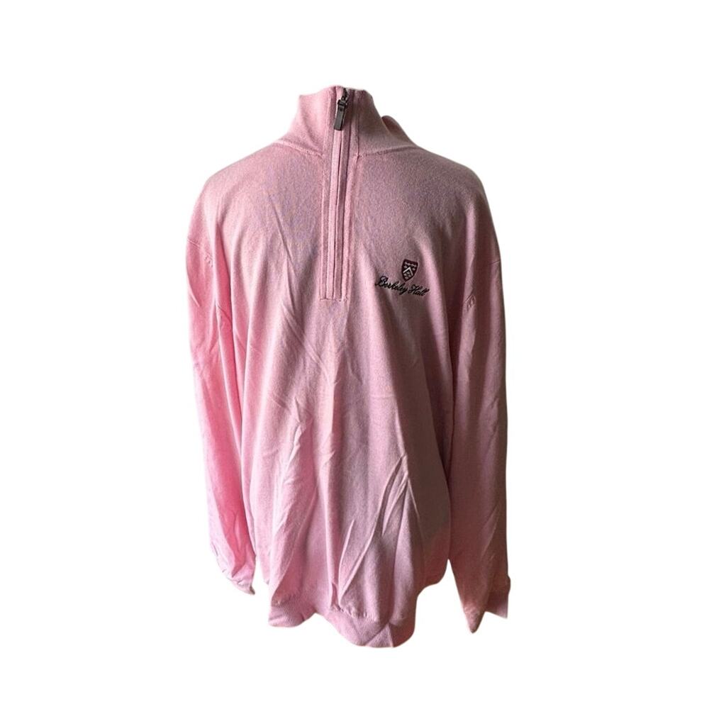 NWT Fairway & Greene Merino Wool Quarter-Zip Windsweater Pink XXL